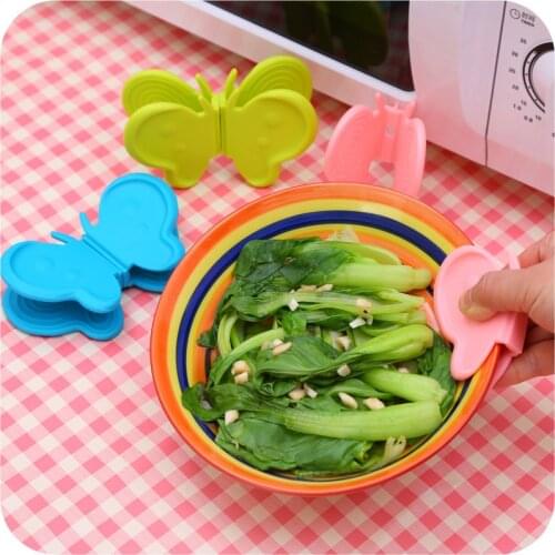 1Pc Silicone Heat Resistant Gloves Clips Insulation Non Stick Anti-slip Pot Bowel Holder Clip Cooking Baking Oven Mitts