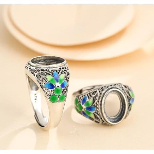 10*14mm 925 STERLING SILVER Semi Mount Bases Blanks base blank Pad men ring Setting jewelry findings (without stone) A5403