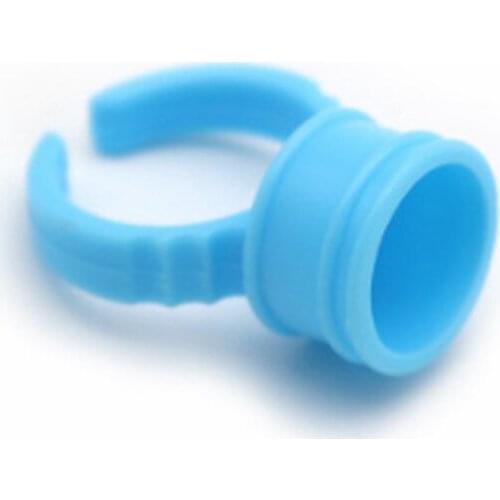 100pcs Blue Finger Ring Cup Pigment Ink Ring Cup Permanent Makeup Tools For Microblading Eyebrow Tattoo Supplies