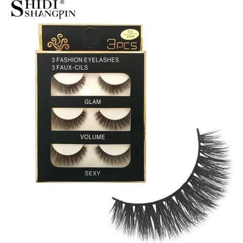 15 pairs false lashes natural 3d mink lashes makeup tools mink eyelashes strips fake eyelashes eyelash extension wholesale 06*5