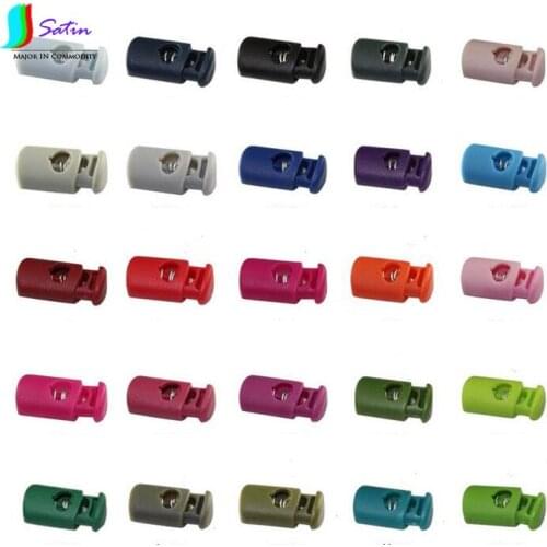 500pcs White,Black MINI Plastic Cord Lock Spring Buckle Pig Nose Pull Rope Button Garment Accessory Stop Rope button S0112H