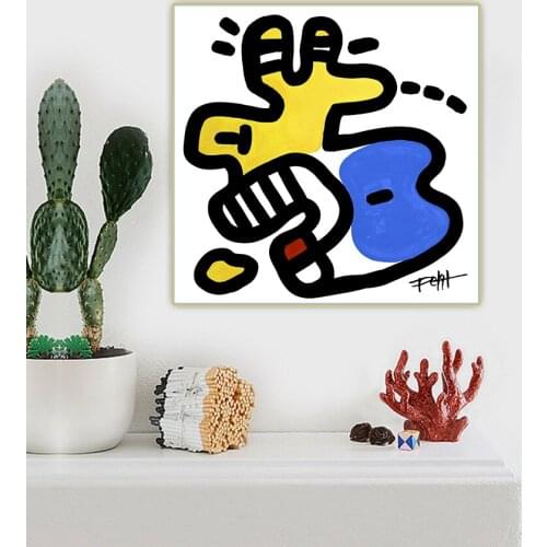 Aussi loin que les nuages, by Jean Pierre Petit Abstract cartoon Canvas Oil Painting Aesthetic Picture Decor Home Decoration