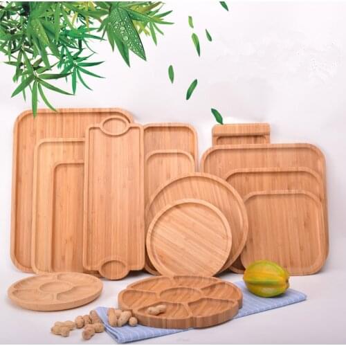 Bamboo system tray rectangular Japanese plate snacks pastry fruit platter household bamboo tea tray kitchen restaurant storage