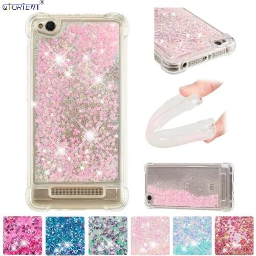 Glitter Cover for Xiaomi Redmi 4A Bling Dynamic Liquid Quicksand Bumper Case Xiomi Xaomi Red Mi 4 A Cute Silicone Phone Cases