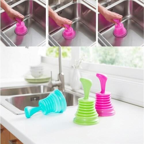 Household Powerful Sink Drain Pipeline Dredger Cup Piston Sink Drain Cleaners Toilet Brush Suction Cups Toilet Plunger Wholesale