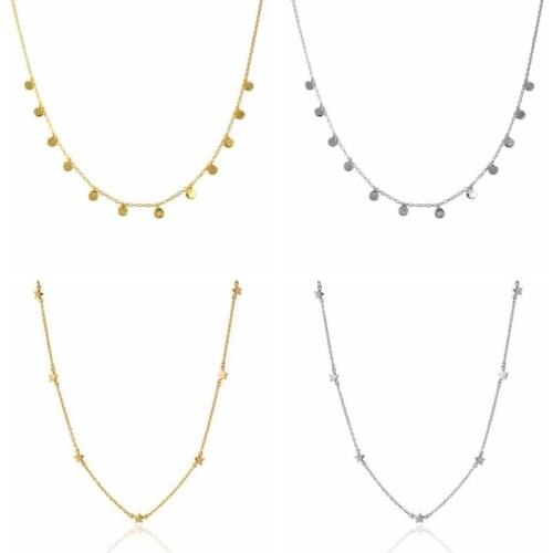 925 Silver Chain Five-pointed Star Necklaces for Women Girl Simple Clavicle Chain to Friends Korean Fashion birthday present