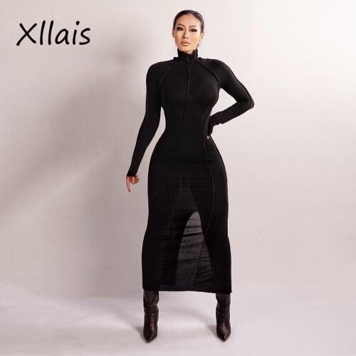 XLLAIS Black Bodycon Slim Cute Sexy Dresses Women Party Summer Holiday Vestidos Lady Slim Clothes Wholesale Birthday Outfits