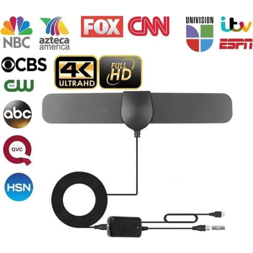 Kebidumei High Gain 25dB 80Miles HDTV Indoor TV Antenna for DVB-T2 Digital Amplifier Aerial Indoor Digital TV Antenna