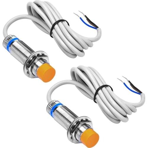 2Pcs 8mm Inductive Proximity Sensor Detecting Distance Approach Sensor Cylinder Proximity Switch NPN NO DC 6-36V 300MA