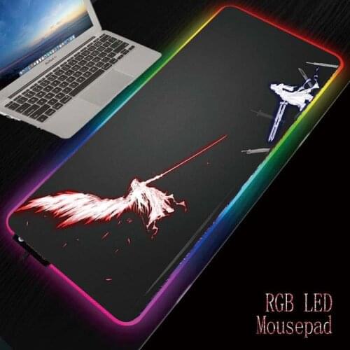 MRGBEST Anime Final Fantasy RGB Large Gaming Mouse Pad Gamer Xxl Led Mouse Mat Keyboard desktop Mice Pad with Backlit