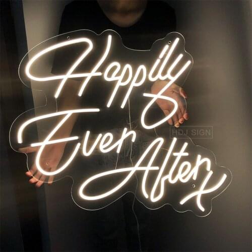 Custom Neon Sign Light Led Happy Ever After Wall Decor For Home Bedroom Ins Bar Pub Party Light Luminescent Signboard