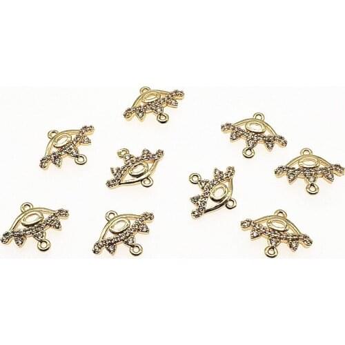 New arrival! 13x17mm 40pcs Copper/Cubic Zirconia Eye shape Connector for Earrings Making/DIY parts,Jewelry Finding & Component