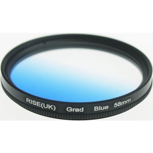 NEW RISE(UK) 58mm Rotating Grad Graduated Blue Color Lens Filter for Canon EOS 700D 600D 550D Nikon DSLR SLR Camera