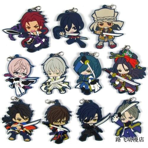 Touken Ranbu Online Original Japanese anime figure rubber Silicone sweet smell mobile phone charms key/chain/strap