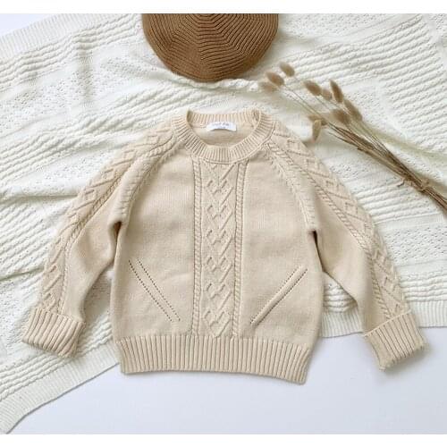 Autumn Winter Baby Kids Girls Long Sleeve Pure Color Knit Sweater Baby Kids Girls Pullover Sweaters Childrens Clothes