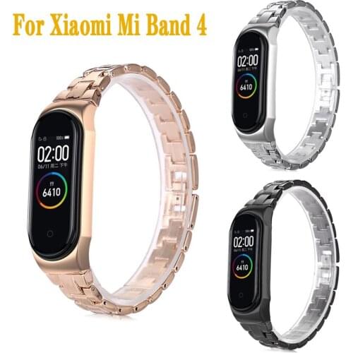 For Mi Band 4 Strap Metal Stainless Steel Watch Band Bracelet for Xiaomi Mi Band 3 Wristband Pulseira for Miband 3 4 Accessories