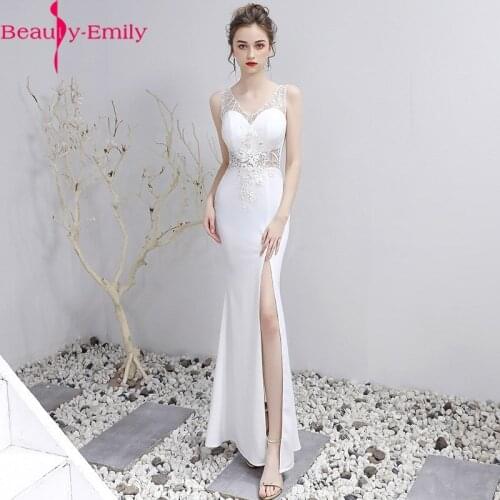 Romantic V Neck Illusion Lace Mermaid Evening Dress 2020 New Arrival Stain Zipper Back Sleeveless Formal Party Dresses