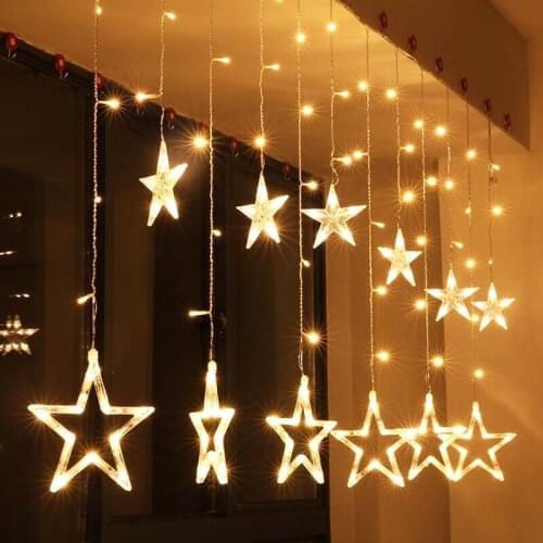 Led String Lights Christmas Fairy Lights Festoon Star Garland Window Curtain Indoor Decoration Halloween Holiday Wedding Light