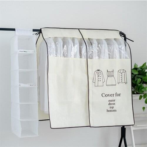 Clothes Hanging Dust Cover Dress Suit Coat Storage Bag Case Organizer Wardrobe Dress Clothing Hanging Dust Cover