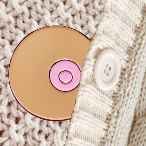 Boobs Breast Enamel Pin Feminist Brooch Free The Nipple, International Womens Mothers Day Naughty Gift