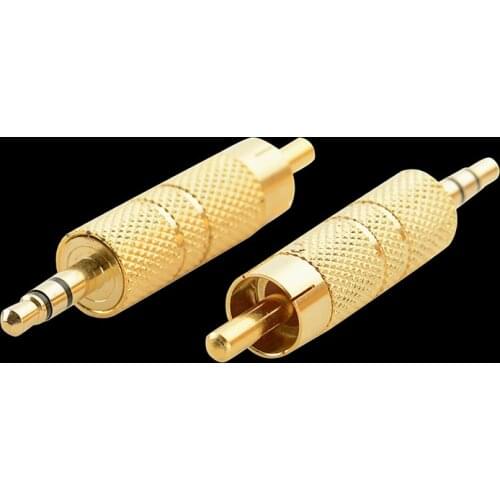 1pcs 3.5mm Gold male Audio Socket to RCA Male Plug 3.5mm to rca Plug jack Adapter Connector for For Microphone