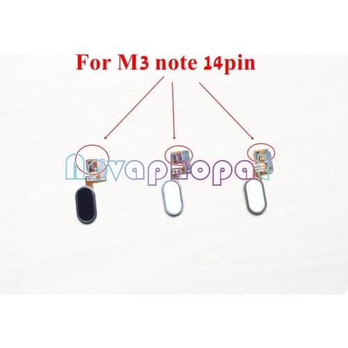 Novaphopat Black/White/Gold M3 Note Key For Meizu M3 Note Home Button FingerPrint Touch ID Sensor Flex Cable 10 14pin 10pcs/lot