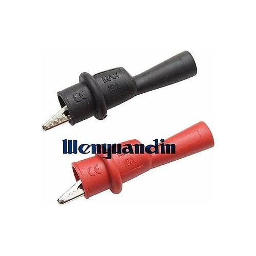 10PCS Black Color 10A Lantern Head Battery Clamps Test Compatible FLUKE Pens Alligator Clip CL4417
