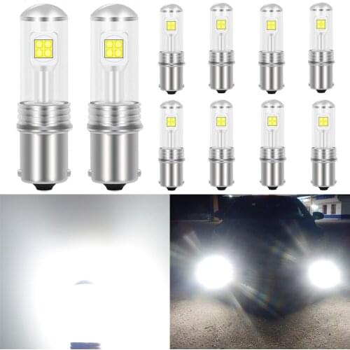 10x 40W 1156 LED canbus Error Free White BA15S P21W LED Bulbs For 2008-up Mitsubishi Lancer or Evolution X Daytime Running Light