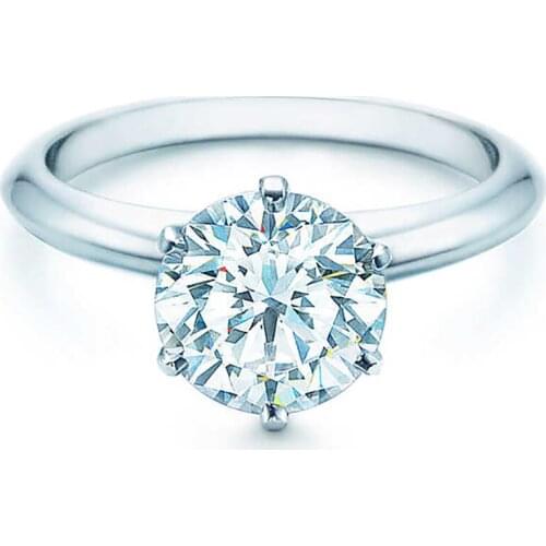 18K Au750 White Gold Ring Women Wedding Anniversary Engagement Party Ring Round Moissanite Diamond Elegant Romantic Trendy