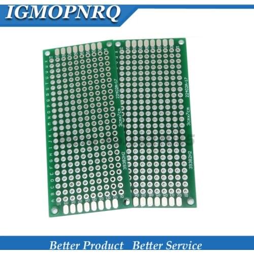 20pcs/lot 3x7cm 3*7 Double Side Prototype PCB diy Universal Printed Circuit Board thickness 1.6 hole plate experimental board