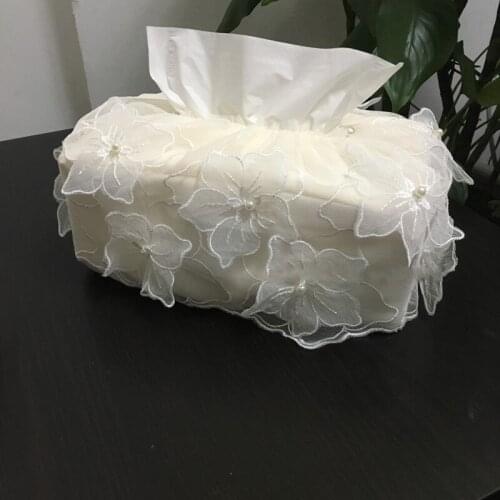 2019 Car Tissue Box Case Container Towel Lace Home Napkin Papers Tissue Holder Box Tissue Holder Case For Office Home Decoration