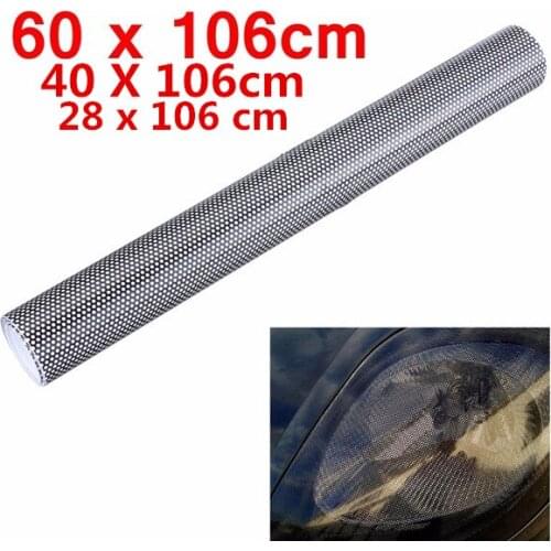 60/40/28 x 106cm Tinting Perforated Mesh Film Fly-Eye MOT Legal Tint Headlight Rear Lamp Light