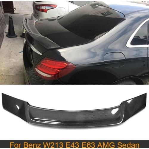 Car Rear Trunk Spoiler Wing for Mercedes Benz E Class W213 E200 E400 E43 E63 AMG Sedan 4 Door 2016 - 2019 Carbon Fiber Black