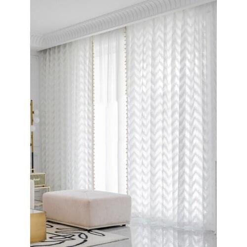 White Sheer Curtains for Living Room Tulle Curtain Bedroom Window Treatment Finished Voile Drape Decoration Blackout Curtains