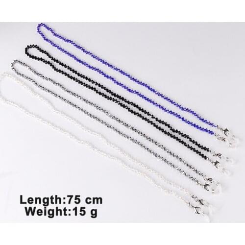 Fashion Sunglasses Mask Chains Clear Crystal Necklace For Women Beaded Glasses Holder Strap Lanyard Kids Accessories