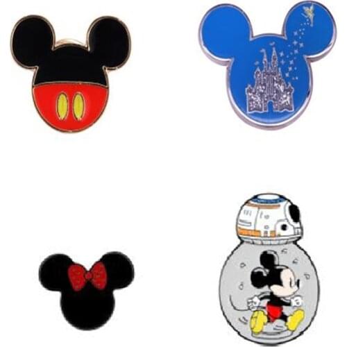 Disney Minnie Mouse Cartoon Cute Brooch Badge Mickey Metal Pins Anime Lapel Jewelry Gift for Women Men
