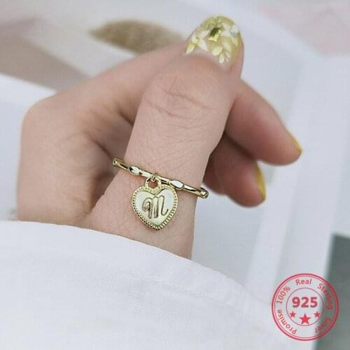 European American New Style 925 Silver Fashion Trendy Heart Open Ring Women Jewelry