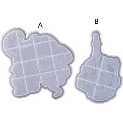 DIY Skull Head Shape Tray Mold for Resin Skull Hand Snake Head Silicone Tray Mold Resin Serving Board Molds Craft Tools