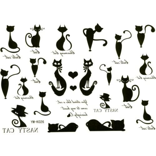 Little black cat temporary tattoo sticker taty tatoo xha tatuagem henna tattoo sticker tatto sexo pokemon hello tattoo sleeves