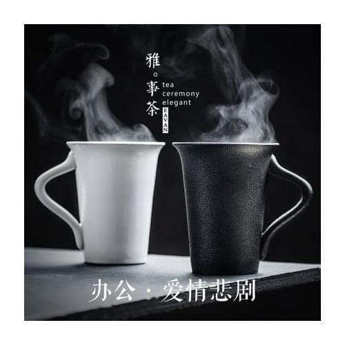 New design Ceramic mug large capacity coffee milk breakfast mug drink water couple mug Cup mouth micro-design taste comfortable