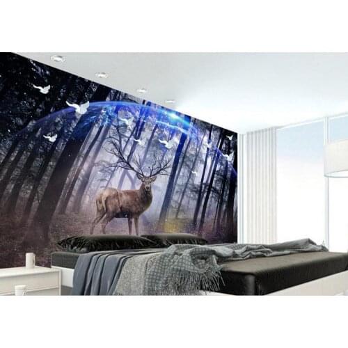 TV Wallpaper 3D Living Room TV Backdrop forest Wall papers Home Decor Wallpaper Roll Size