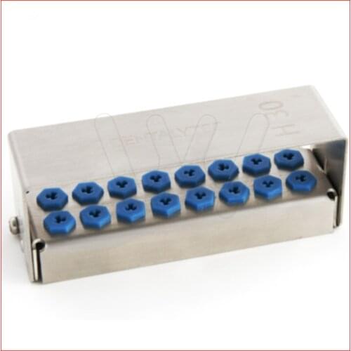 16 Holes Dental Implant Drills Organizer Holder Case HP RA FG Bur Block 16hole