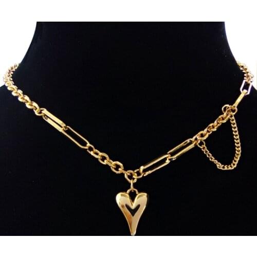 Love necklace female European and American hip hop Necklace simple chain metal necklace niche CUBAN CHAIN new style