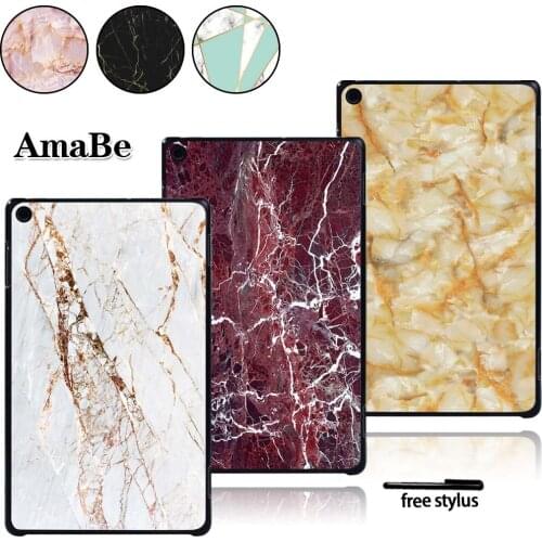 Plastic Marble Pattern Slim Shell Case Cover For Amazon Fire HD 8 (6th/7th/8th Gen, 2016 2017 2018 Release)