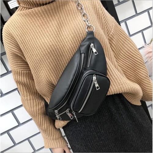 Unisex Fashion Fanny Pack Chest Bag PU Leather Waterproof Chest Bag Leather Waist Bag Multi-pocket Adjustable Belt Bag