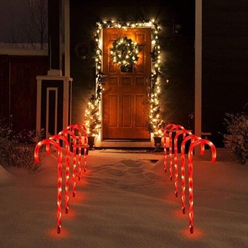 EU Plug/US Plug/Solar Power Christmas Candy Cane Lights Solar Lights Outdoor Solar Lawn Lamp LED Garden Pathway Yard Lawn Lights