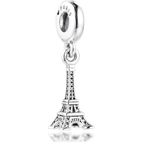 Fit Pandora Bracelets Eiffel Tower Charms 925 Original Sterling Silver Beads for Jewelry Making DIY Women