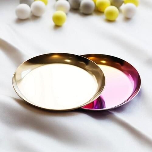 INS Jewelry Display Plate Storage Trays Modern Necklace Ring Earrings Display Minimalist Jewelry Tray Stainless Steel Cup Dish