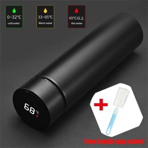 500ml Thermo Bottle Thermal Cup Vacuum Flasks Stainless Steel Thermos Tea Bottle Cover LED Smart Temperature Display Kitchen