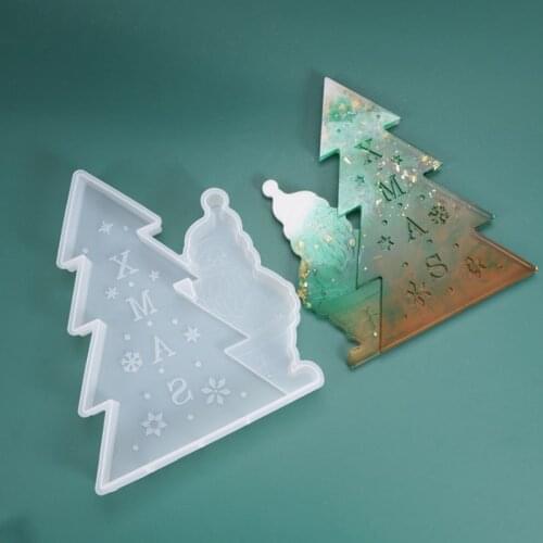 Christmas Party Decoration Large Christmas Tree Snowman Mold Holiday Craft Supplies Silicone Mold for Resin Home Decoration